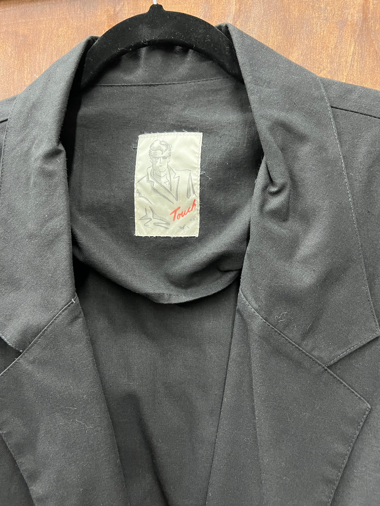 1990s MENS JACKET- Touch black oversized blazer