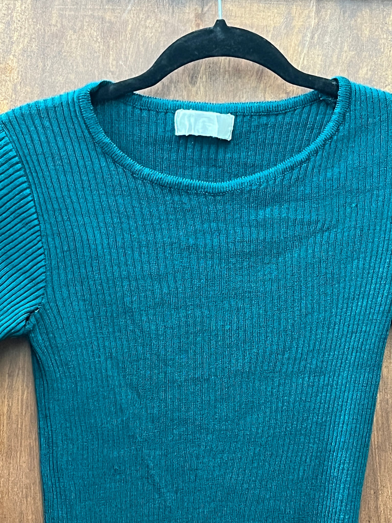 1990s SWEATER- forest green ribbed