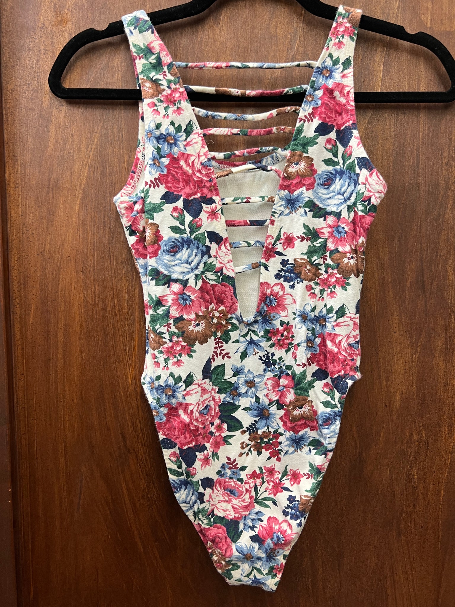 1990s CIRCUS- Bodysuit floral w/ back detail